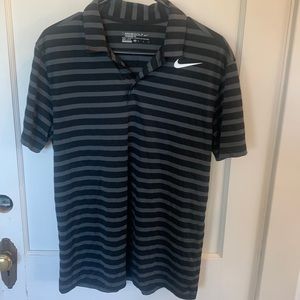 Nike golf shirt medium black and grey stripe